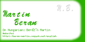 martin beran business card